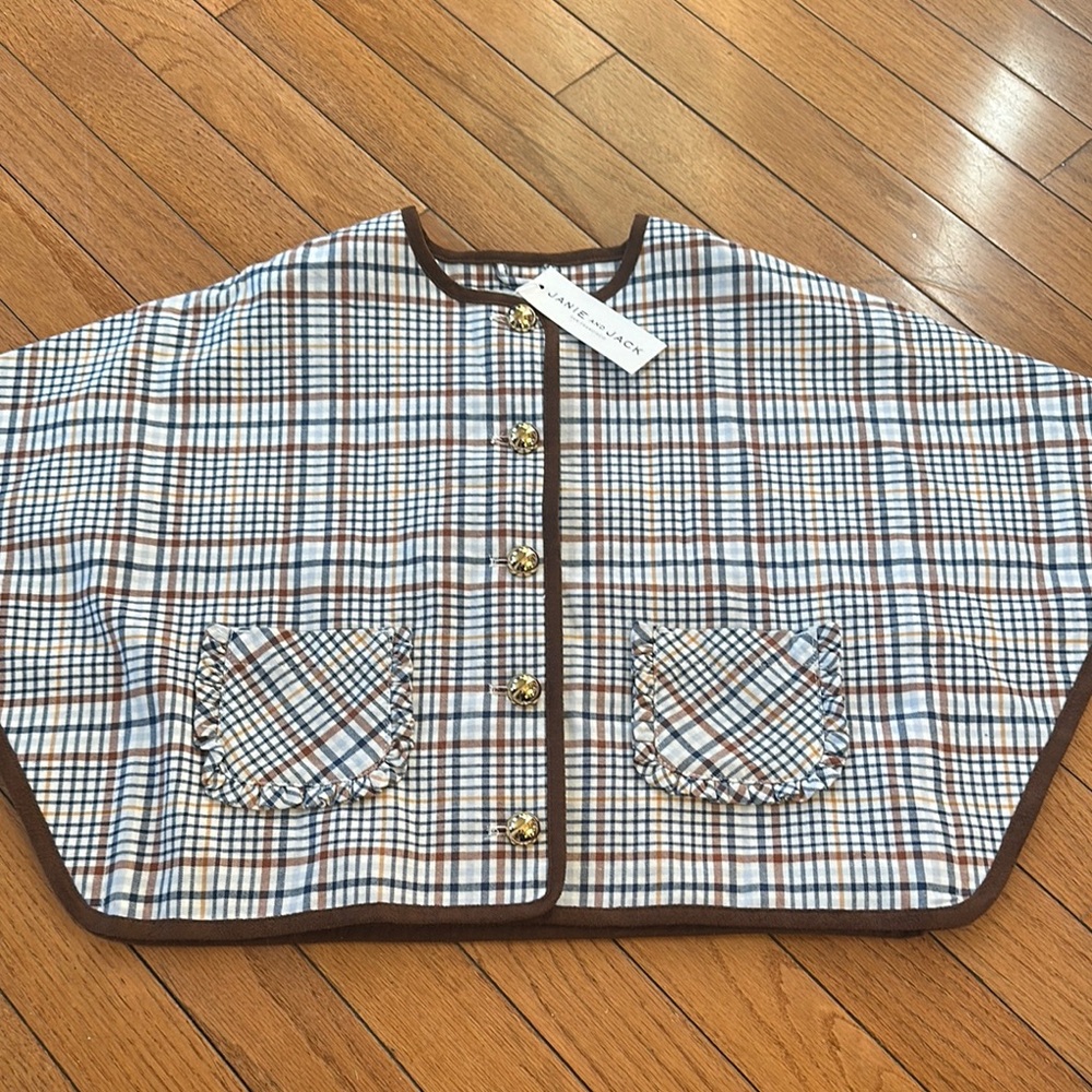 Janie and Jack Plaid Kids Cape Jacket